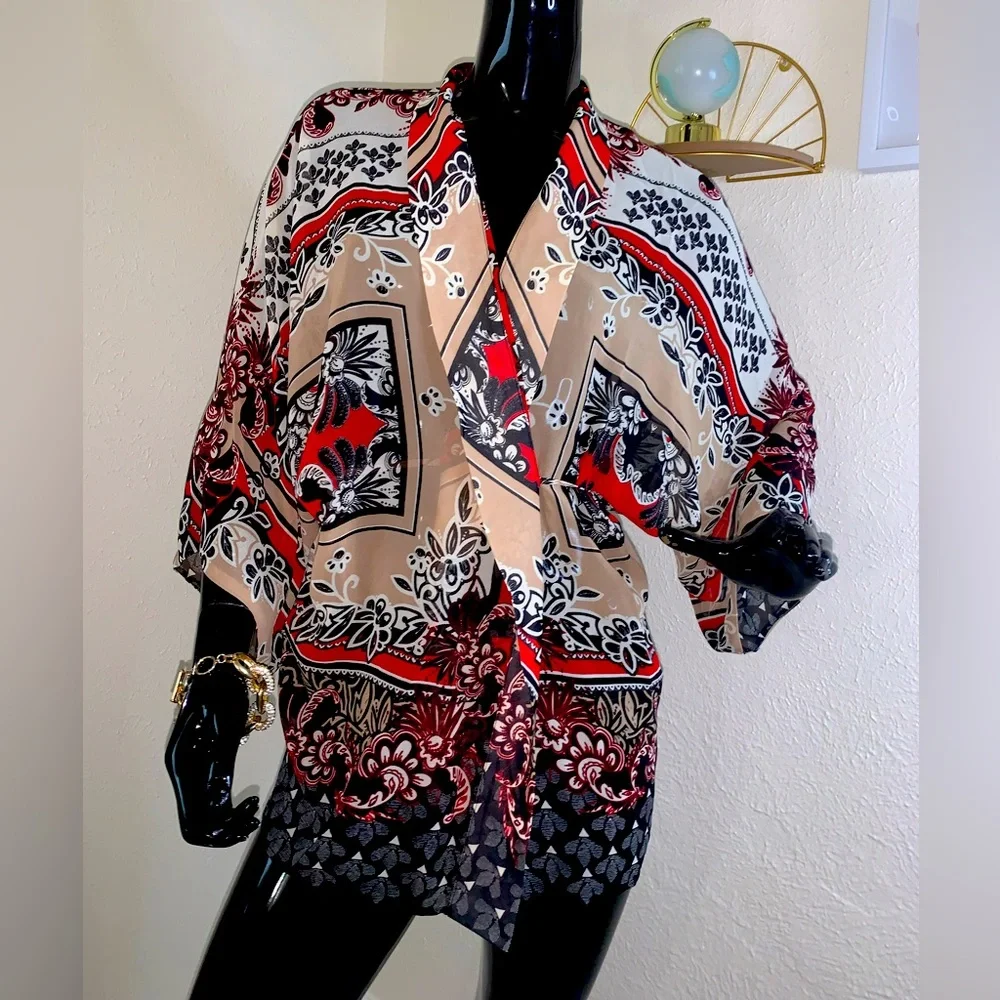 NWT Tie-Front Kimono Size XS - Picture 5 of 13